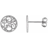 14K Sterling Silver 10 mm 3-Letter Script Monogram Earrings - Luvona